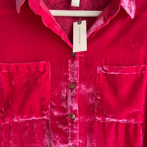 PINK VELVET BLOUSE - Picture 5 of 7